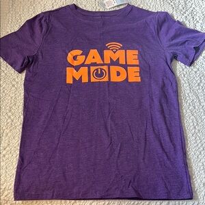 Cat & Jack Boys Purple Game Mode Tee with Orange Print Size XL NWT